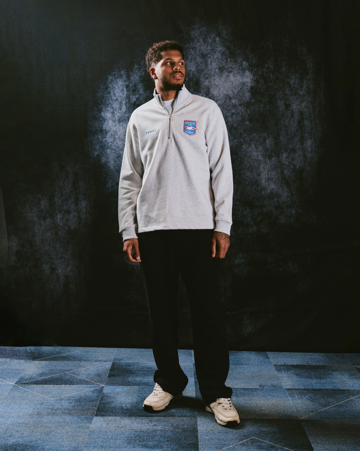 Brighton Grey Quarter Zip Sweat