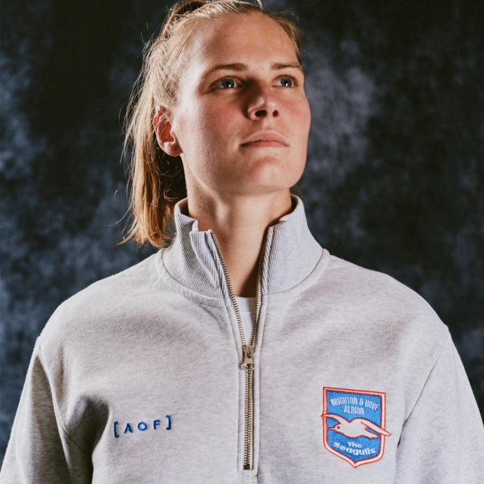 marit auee brighton art of football grey 1/4 zip