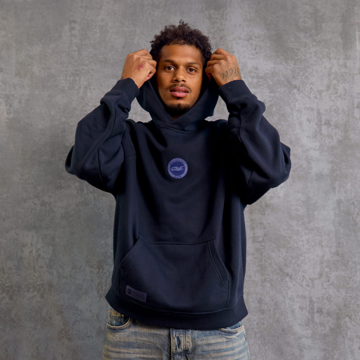 BHAFC Navy Tonal Back Print Hoodie