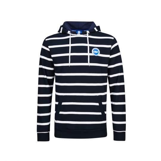 blue white striped hoodie