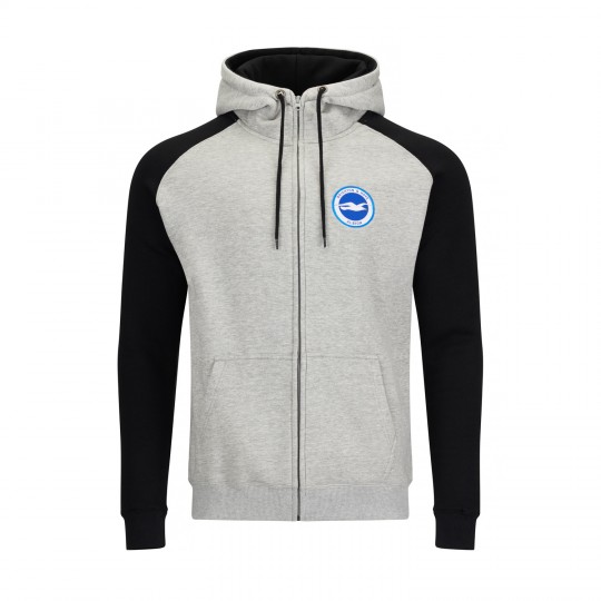 Grey & Black Raglan Zip Hoodie