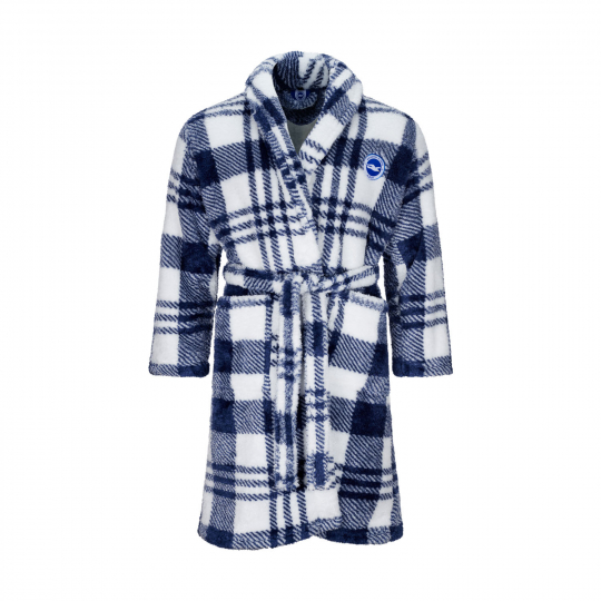 blue and white dressing gown Bubble Stripe Fleece Robe | Soft Blue main image 0
