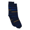 Navy Wide Stripe Dress Socks