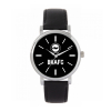 BHAFC Black Leather Strap Watch