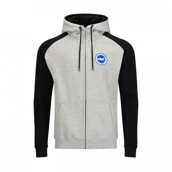 Grey & Black Raglan Zip Hoodie