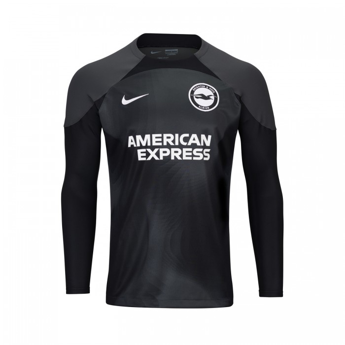 Black Long Sleeved Gk Shirt, features tonal crest and Amex sponsor logo