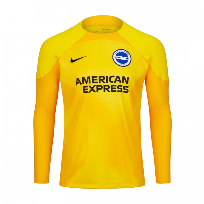 Yellow GK long sleeve shirt, features colour crest and Amex sponsor logo
