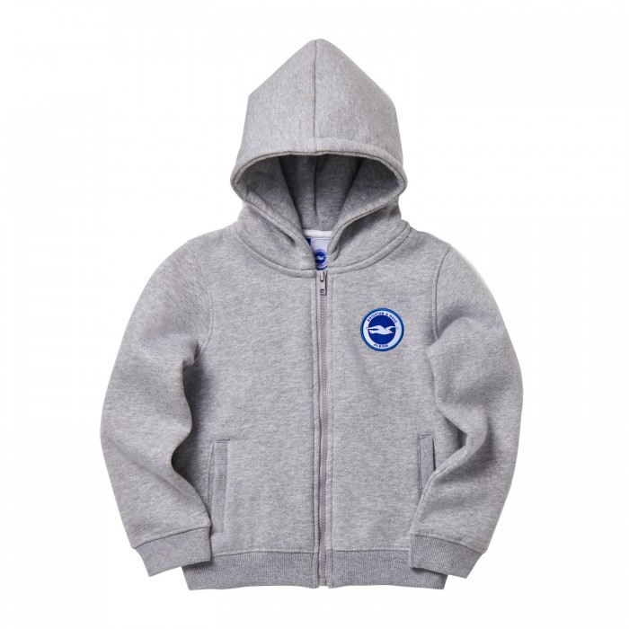 Junior Grey Marl Club Essential Zip Hoodie Junior Grey Marl Club Essential Zip Hoodie