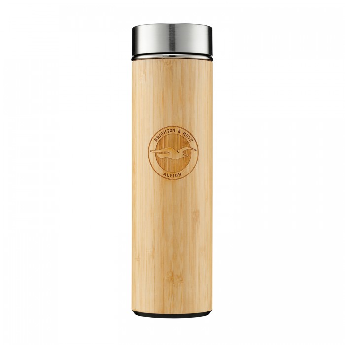 BHAFC Etched Bamboo Flask 