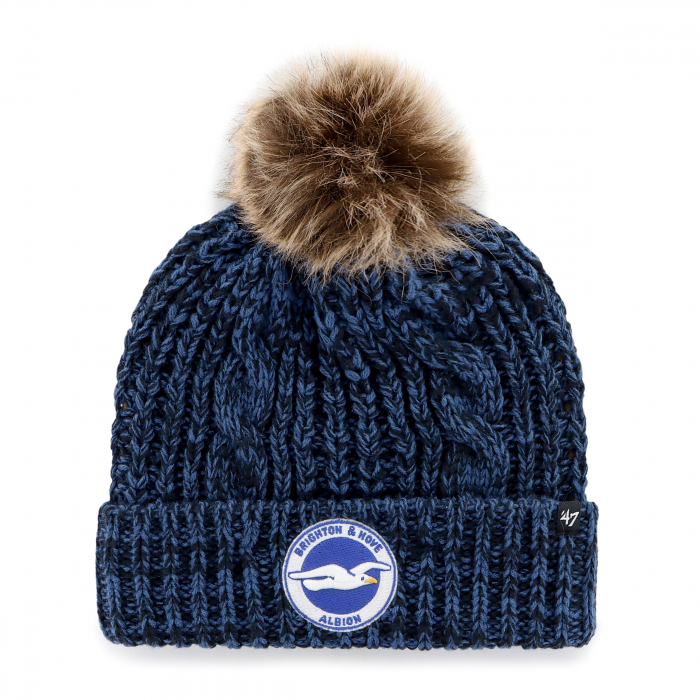 BRIGHTON NAVY MEEKO BEANIE HAT BOBBLE