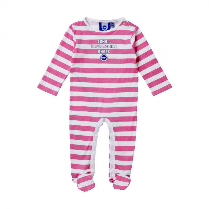 BHAFC Pink & White I'm Watching Sleepsuit BHAFC Pink & White I'm Watching Sleepsuit