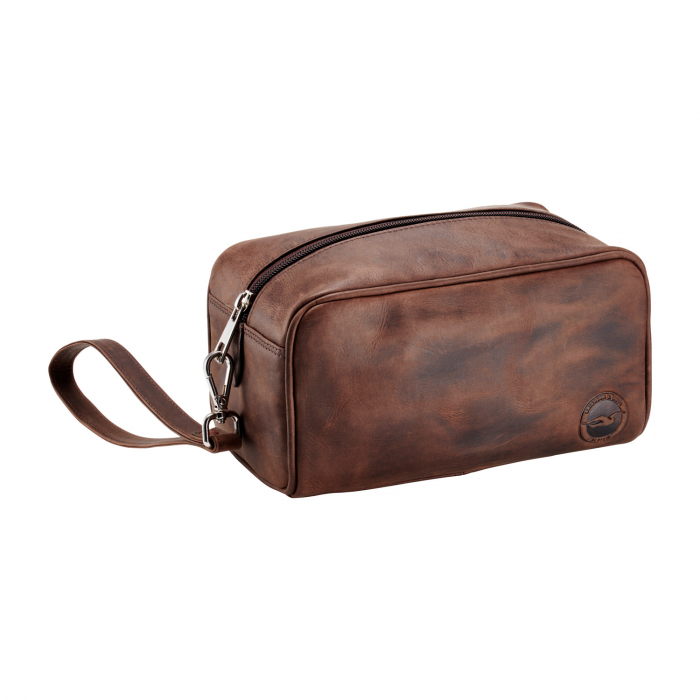 brighton fc brown leather washbag