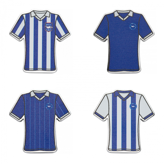 brighton fc retro shirt pin badges