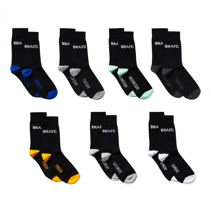 BHAFC 7 Pack Heel & Toe Socks BHAFC 7 Pack Heel & Toe Socks