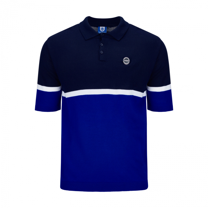 brighton navy royal blue knitted polo