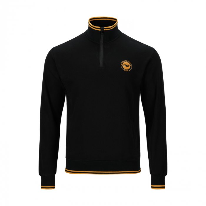 brighton black and gold quarter zip