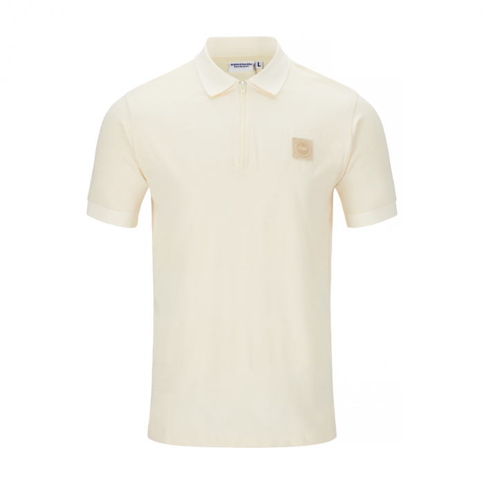 brighton cream zip polo shirt