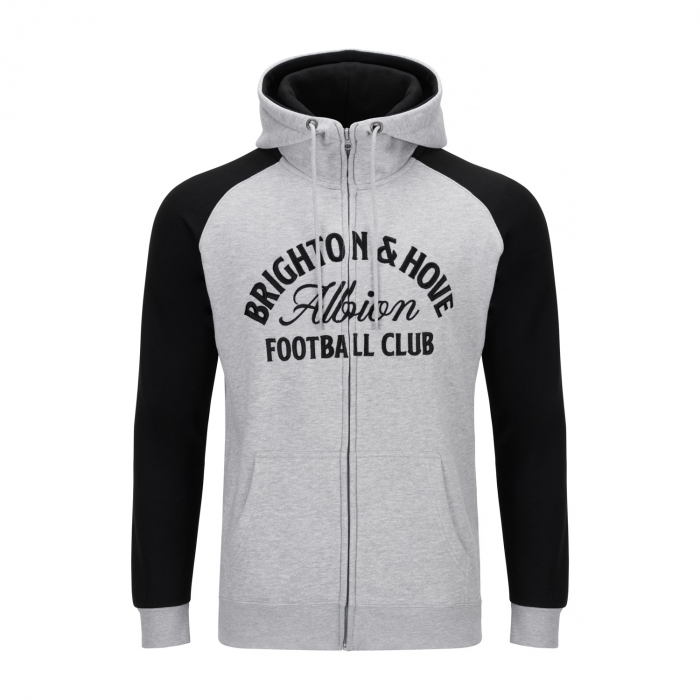 BHAFC Grey & Black Raglan Zip Hoodie