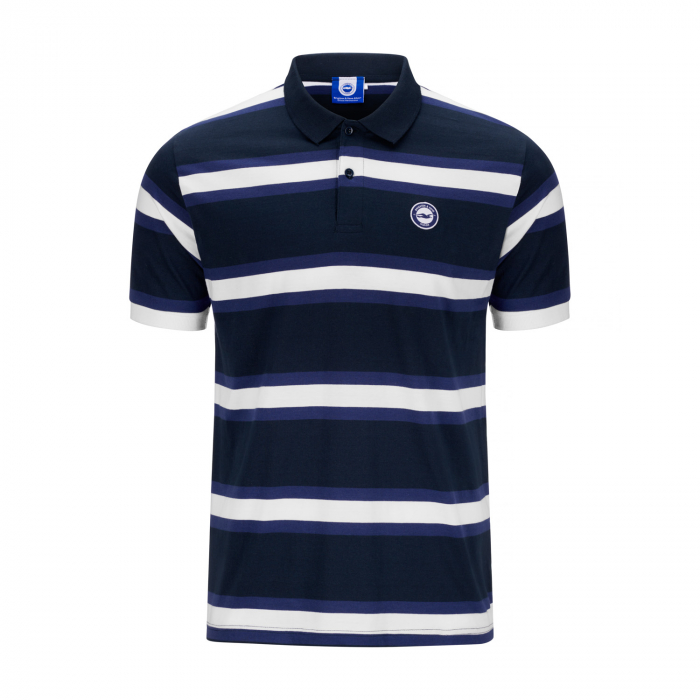 brighton navy white striped polo shirt