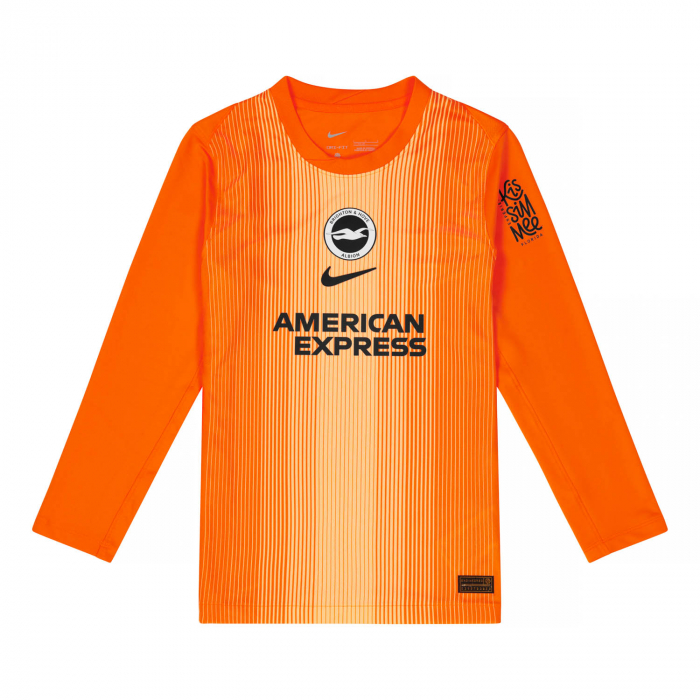 brighton fc nike 25/26 youth goalkeeper kit orange
